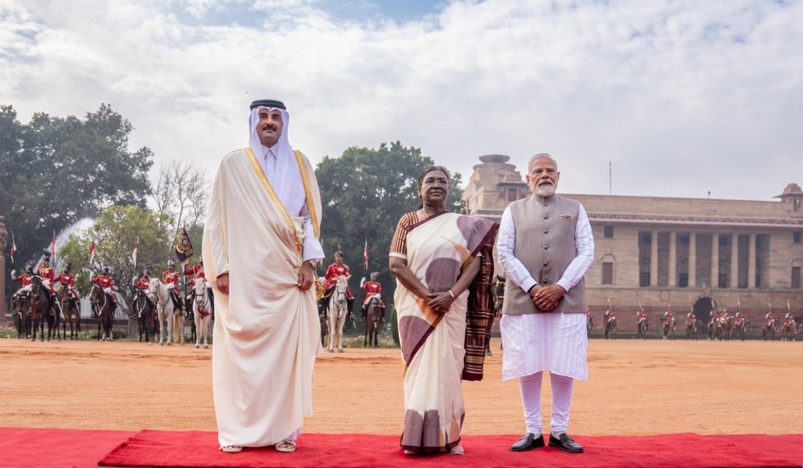 Amir of Qatar Receives Ceremonial Welcome at Rashtrapati Bhavan